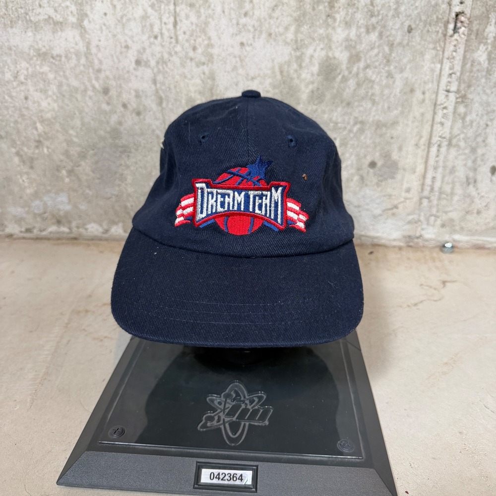 Vintage HeadShot KC Caps USA Basketball Dream Team Hat Navy Blue Strapback 90s